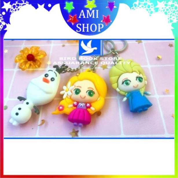 Móc chìa khóa hình công chúa tuyết và người tuyết 💕𝑭𝒓𝒆𝒆𝒔𝒉𝒊𝒑💕 Ami shop