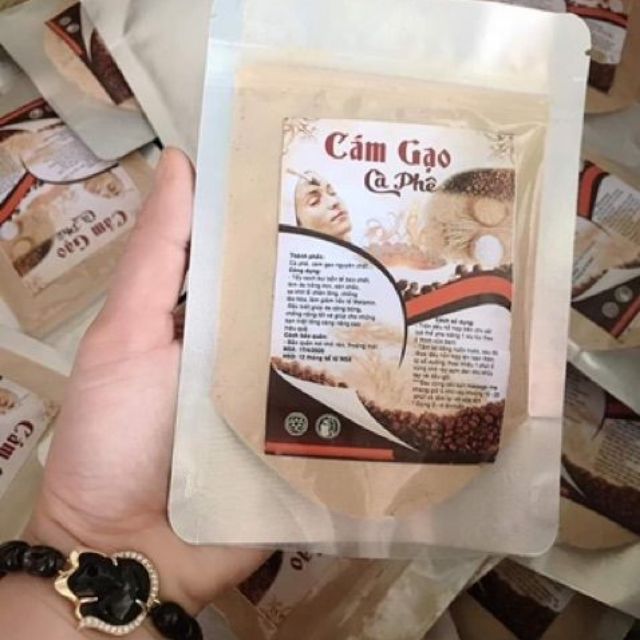 Bột cám gạo cafe tẩy da chết, tắm trắng gói 500g handmade