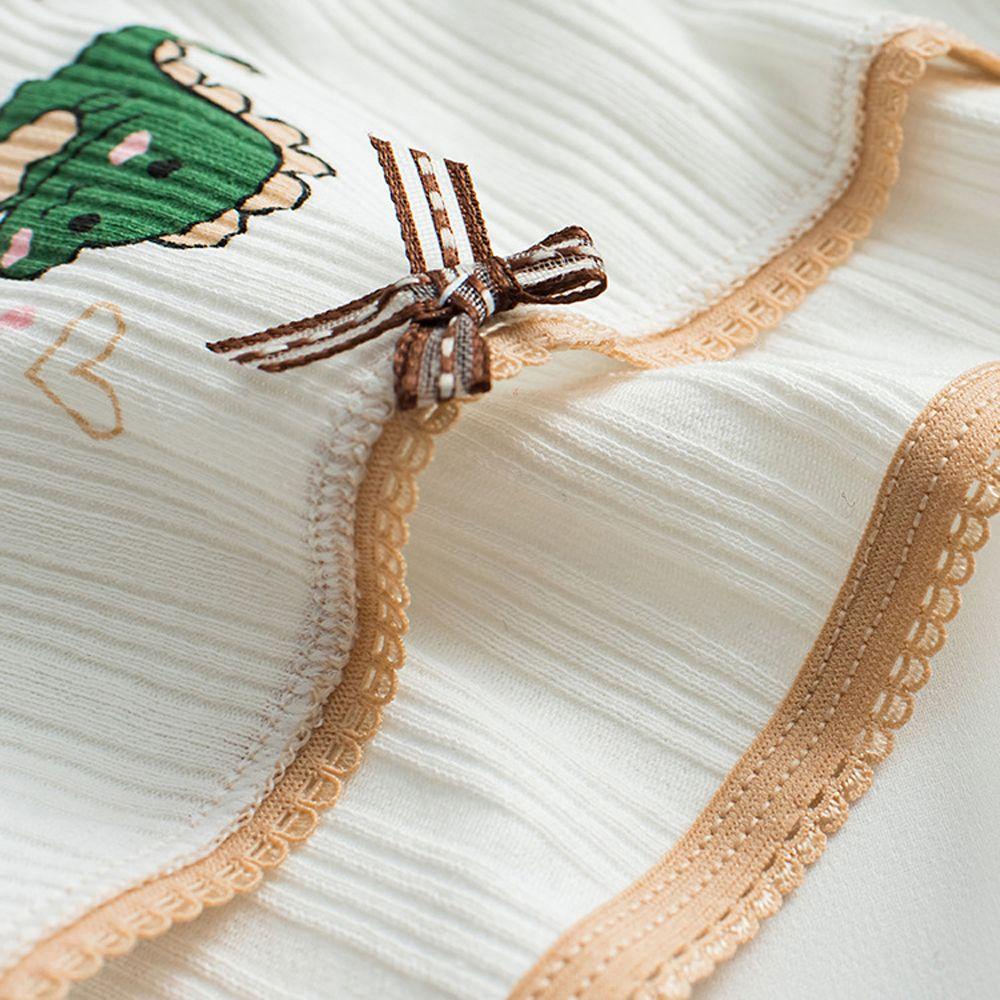 OCEANMAP Quần Lót Cotton In Họa Tiết Hoạt Hình Đính Nơ Xinh Xắn Thoải Mái Cho Nữ