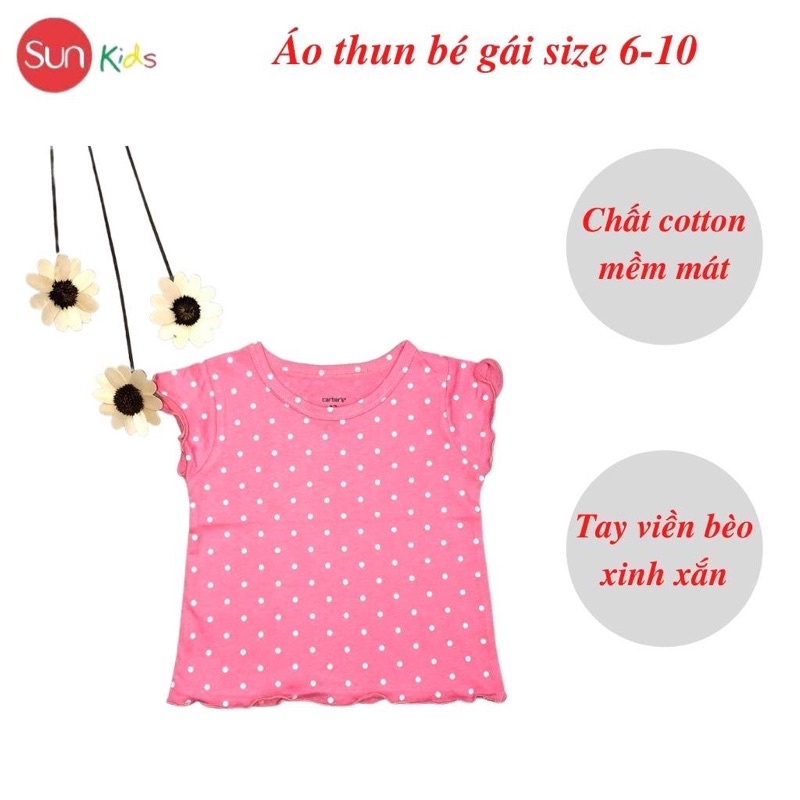 Áo thun cho bé gái, áo phông bé gái chất cotton mềm mát, size 6 - 10 tuổi - SUNKIDS1