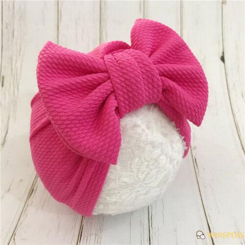 Mũ beanie cotton pha màu trơn đính nơ dễ thương cho bé gái