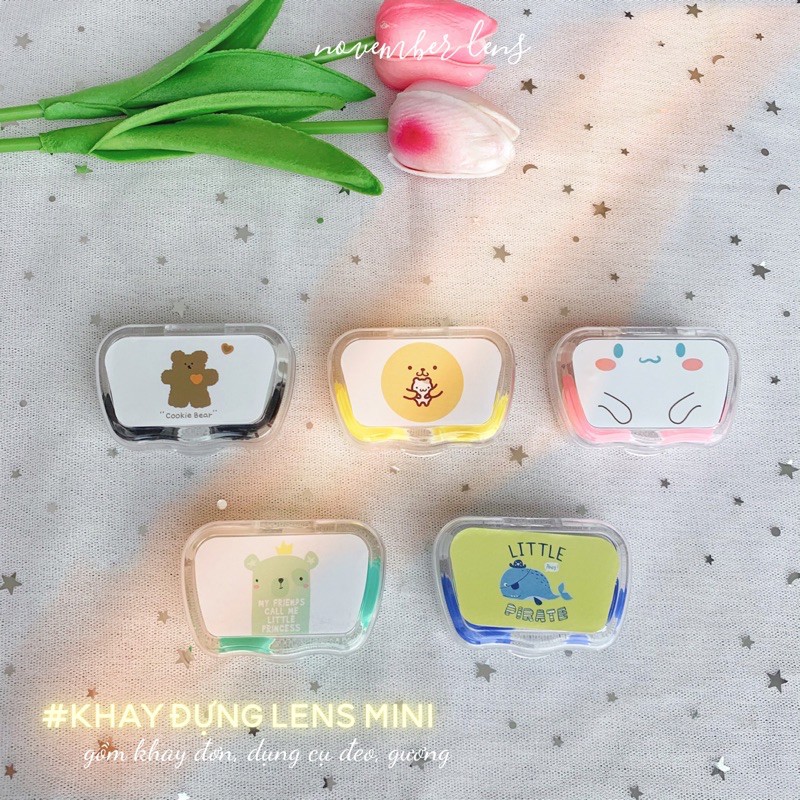 Khay Đựng Lens Mini Có Gương - Tiện Lợi - Nhỏ Gọn