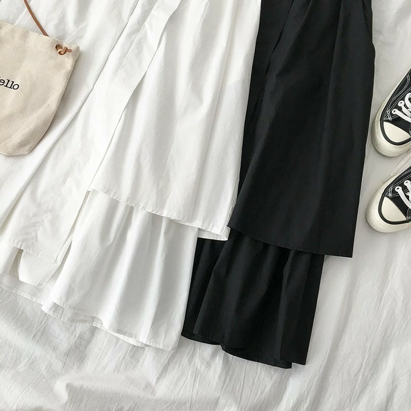 Chân Váy Dài Chữ A Ulzzang Xòe Vạt Lệch Siêu Hot 2 Màu Đen - Trắng Cho Giới Trẻ CV01 | BigBuy360 - bigbuy360.vn