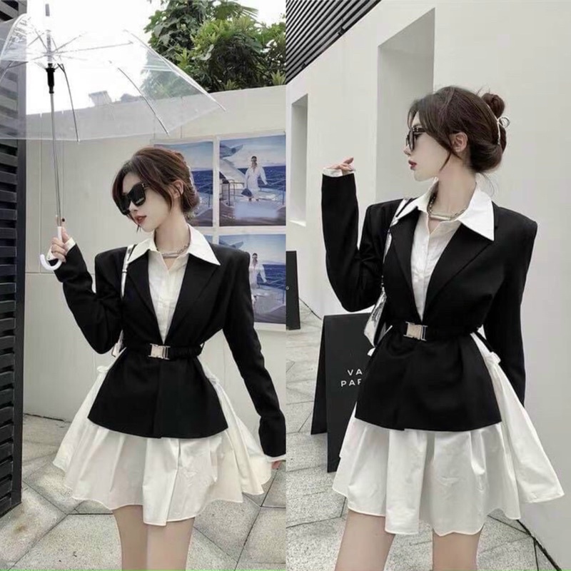 SET VES NỮ CÔNG SỞ,3 MÓN KÈM NỊT SANG TRỌNG ( kèm ảnh chụp thật KHO LYLY)