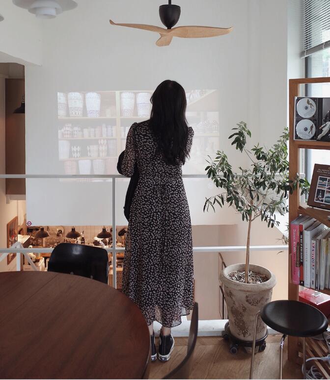 Đầm SUXI voan hoa tay dài thời trang dành cho nữ