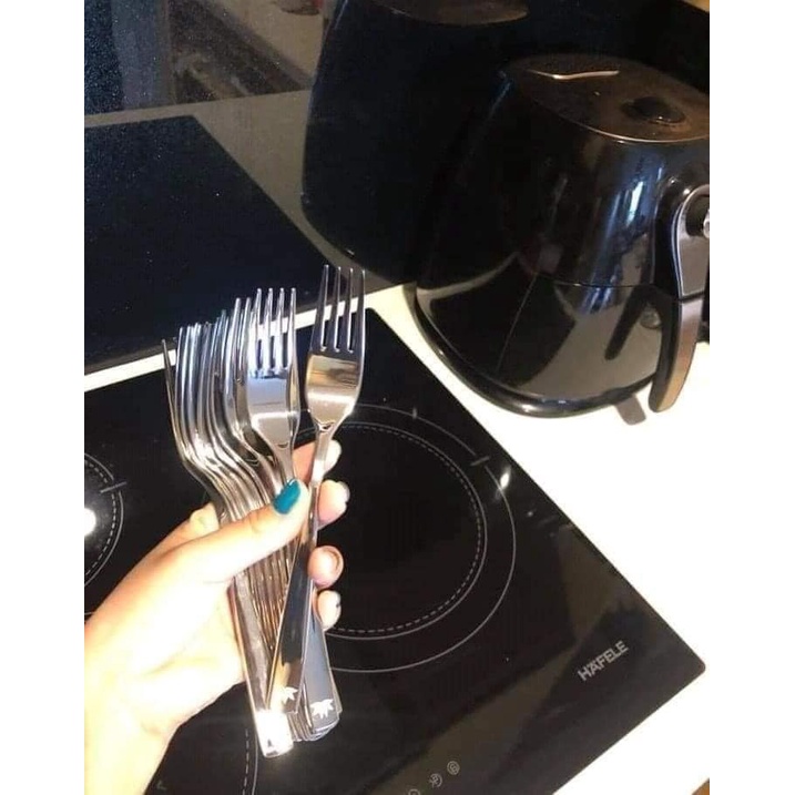 Muỗng nĩa inox Việt Nam Air line, hàng đúc đầu vuông