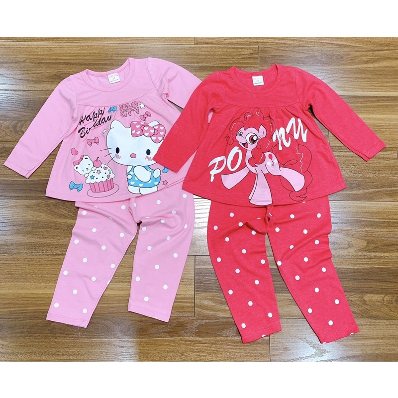 bộ cotton bé gái siêu xinh - bcgk