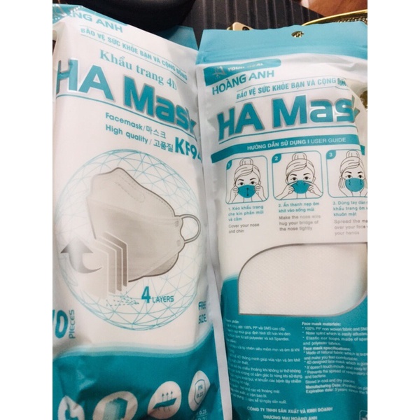 Khẩu trang KF94 công nghệ Hàn Quốc Hoàng anh combo 100c