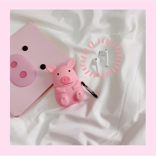 Ốp Airpods hình Lợn Hồng Đậm