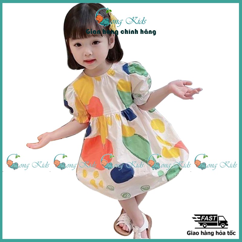 【5-19KG】Váy Đầm Bé Gái, Vải Đũi, Váy Baby Doll, Thời Trang Trẻ Em, Bé Gái 3 Tháng Đến 4 Tuổi