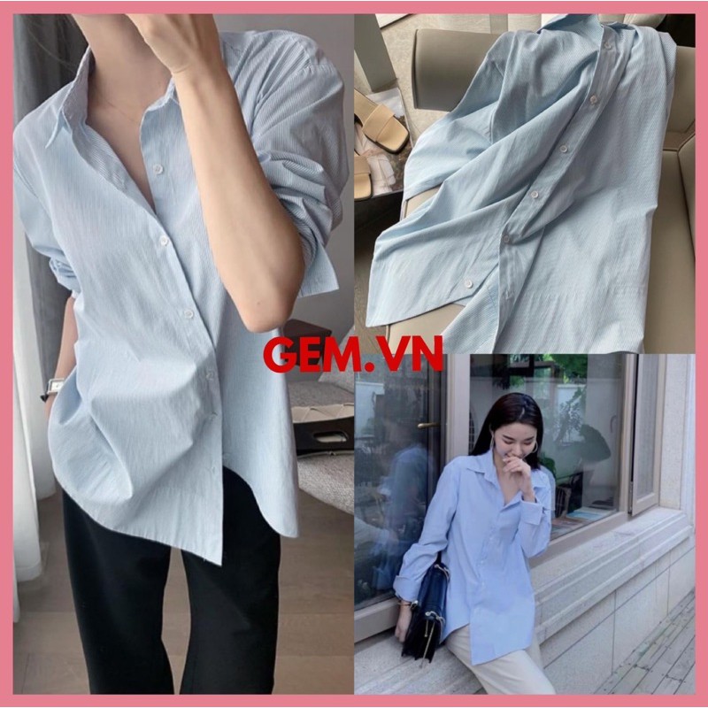 [Bán BUÔN&amp;LẺ] Áo sơ mi G125 CÓ BIGSIZE vát tà  thấm hút mồ hôi tốt, phom rộng mặc thoải mái, hàng thiết kế đẹp xịn GEM