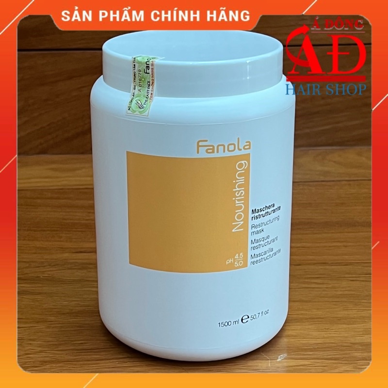 Dầu hấp ủ tóc Fanola Nourishing Nutricare mùi sữa bò dưỡng ẩm mềm mượt chính hãng Ý 1500ml