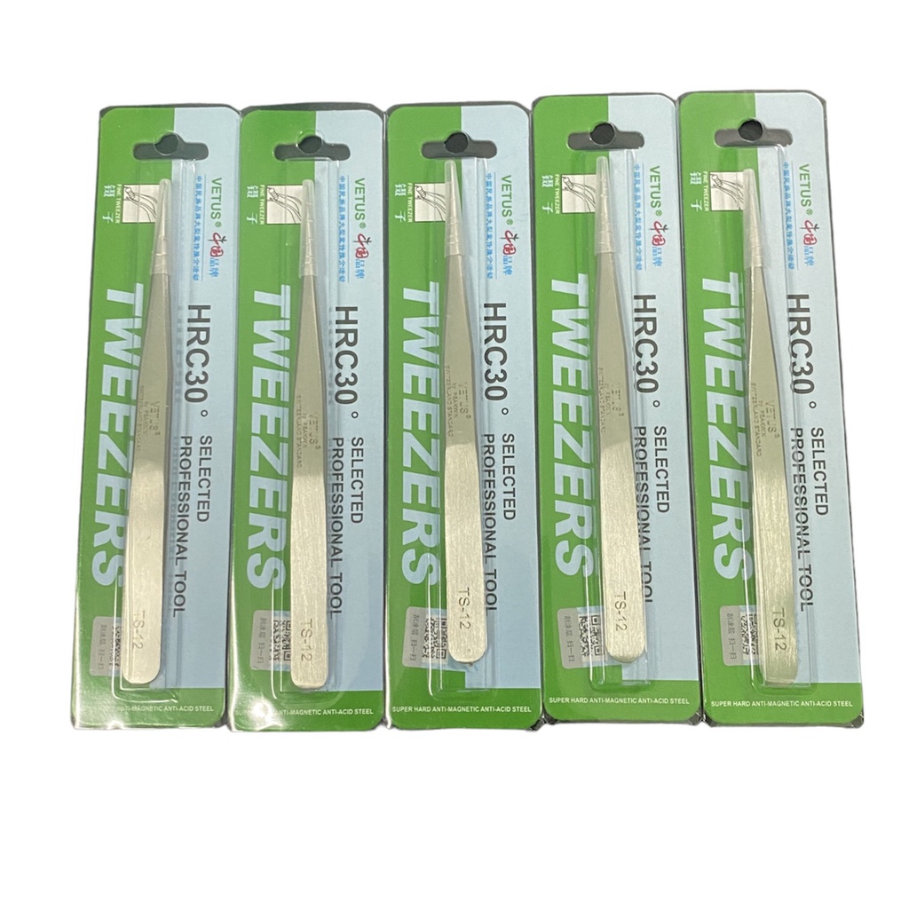 Nhíp Nhặt Lông Yến Tem Hãng , Giá Rẻ Chất Lượng Tốt - Vetus TS12 - Đầu Thẳng