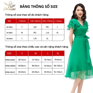 Đầm liền cổ V vạt buộc HeraDG - SDP19002