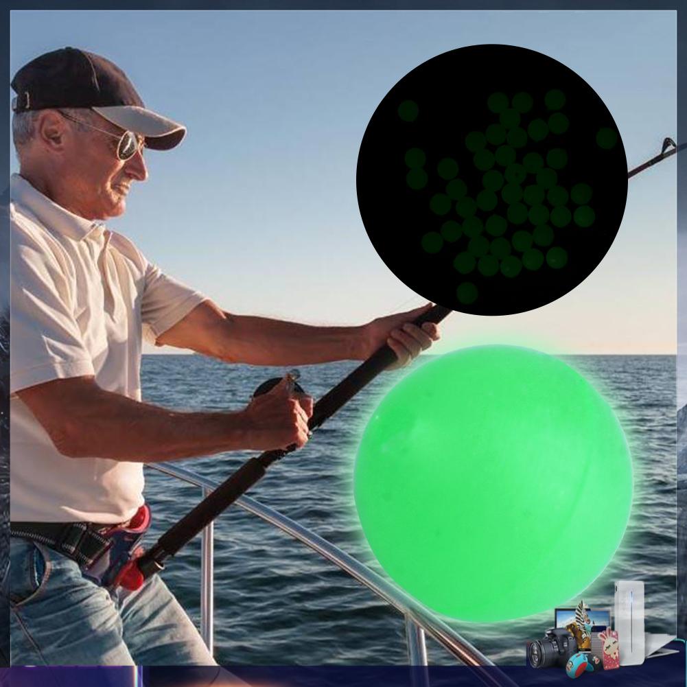 100 Hạt nhựa dạ quang 5mm làm mồi câu cá