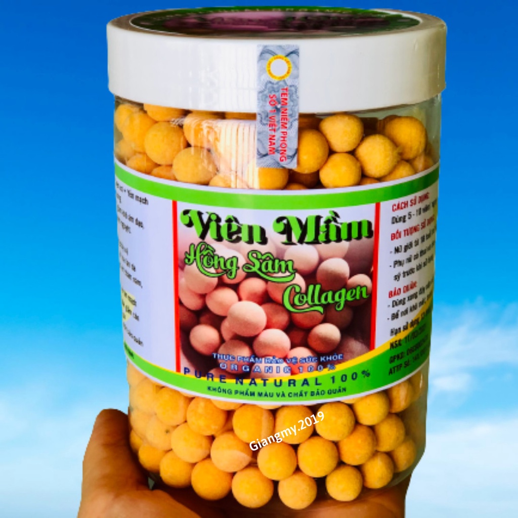 Hộp 500gr Viên mầm Collagen, Viên mầm Đậu Nành Hồng Sâm Collagen Tăng Vòng 1 Nở Ngực Đẹp Da