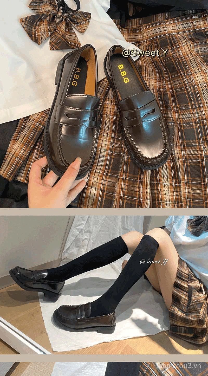 Giày Da Mũi Vuông Phong Cách Nhật Bản 2021 Cho Nữ | BigBuy360 - bigbuy360.vn