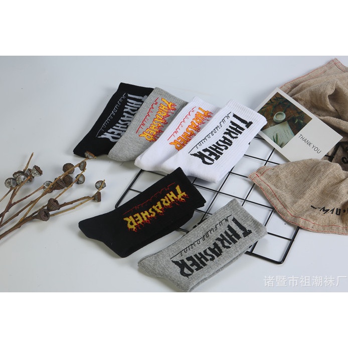 Vớ THRASHER cao cổ Nam Nữ phong cách thể thao, trẻ trung, năng động.