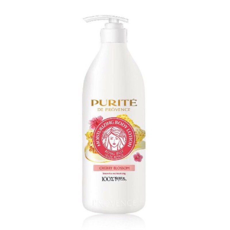 Sữa dưỡng thể Purité Dưỡng Ẩm Sữa Ong Chúa &amp; Hoa Anh Đào 250ml (Mẫu mới chất sữa bên trong màu trắng)