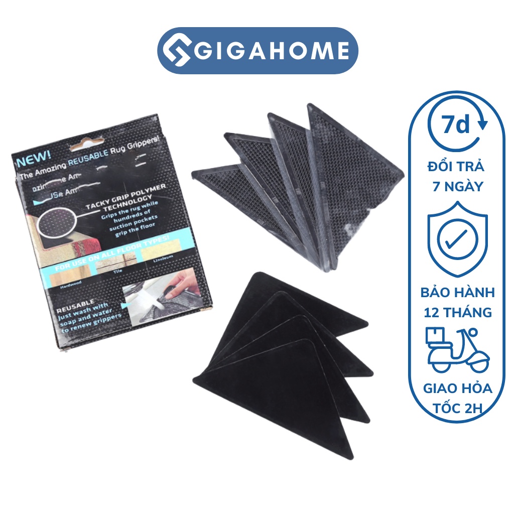 Set 4 Miếng Dán Cố Định Thảm, Lót Ghế Chống Trơn Trượt GIGAHOME Hình Tam Giác 2290