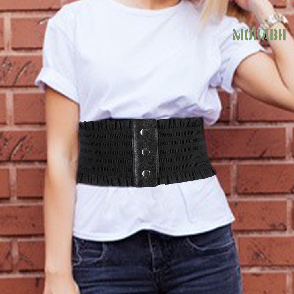 Thắt Lưng Bản Rộng Màu Trơn Co Giãn Tốt Thời Trang Dự Tiệc Cho Nữ