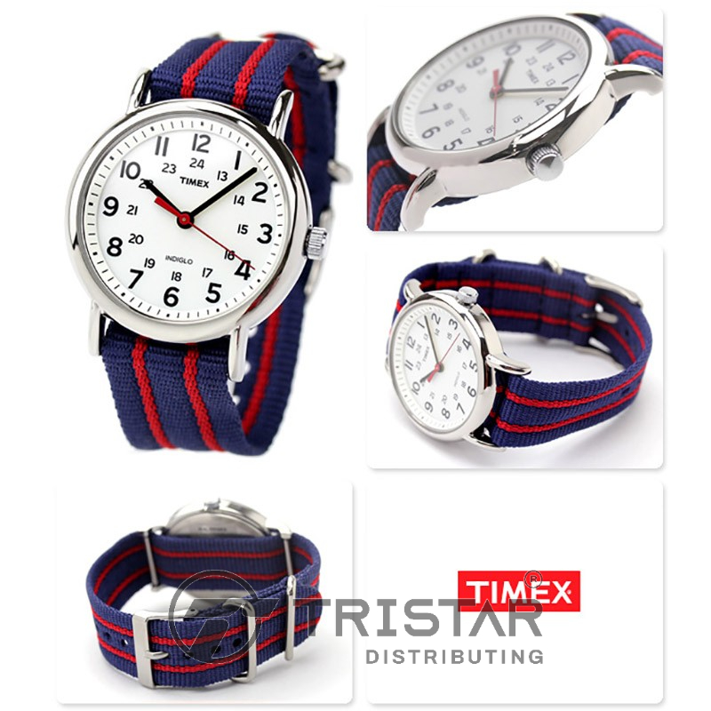 Đồng hồ Unisex Nam Nữ Timex Weekender T2N747 Mặt Tròn Dây Vải - Chính Hãng