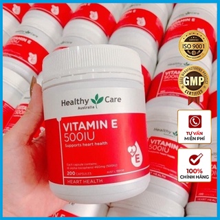 Viên uống bổ sung vitamin e healthy care vitamin e 500iu úc 200v