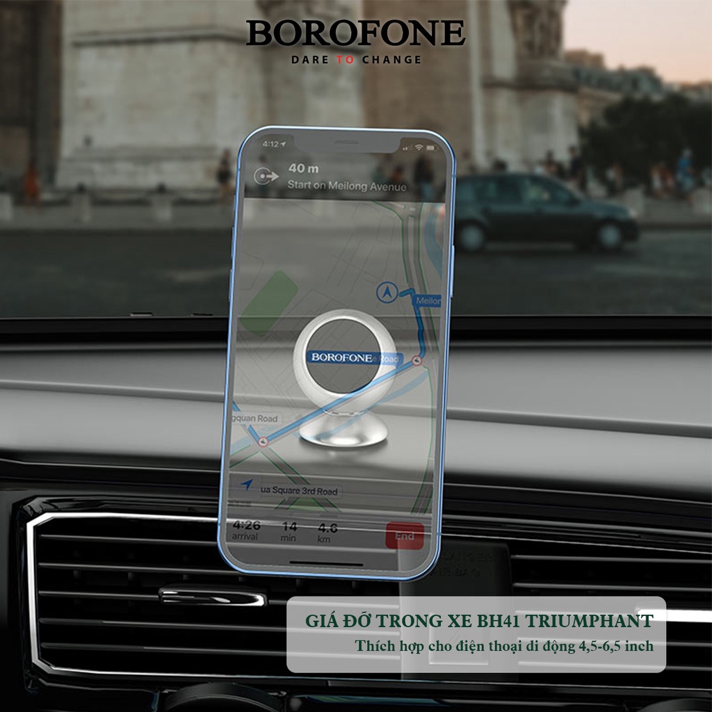 Giá đỡ điện thoại gắn trong xe ô tô BOROFONE BH41 Triumphant xoay 360 độ - AK Mobile