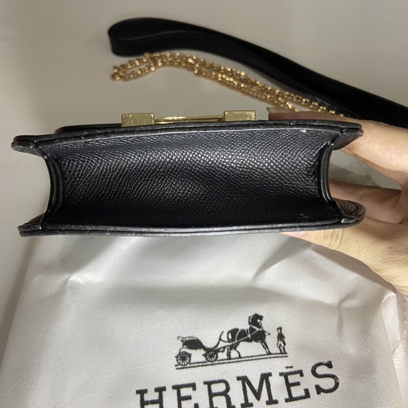 Herme $CONSTANCE Ví Vàng Đen / Túi / Túi Sling Bag / Túi Xách Hermes X S / Ví