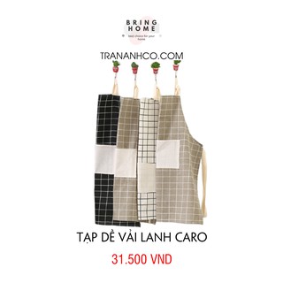 Tạp dề vải lanh caro