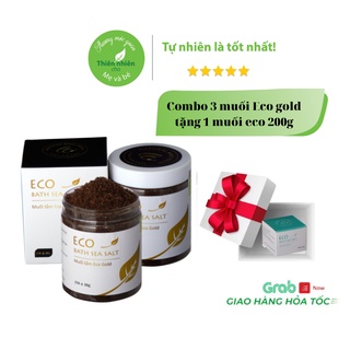 Combo siêu rẻ 3 muối tắm bé Eco gold 370g tặng kèm 1 muối tắm bé eco 200g