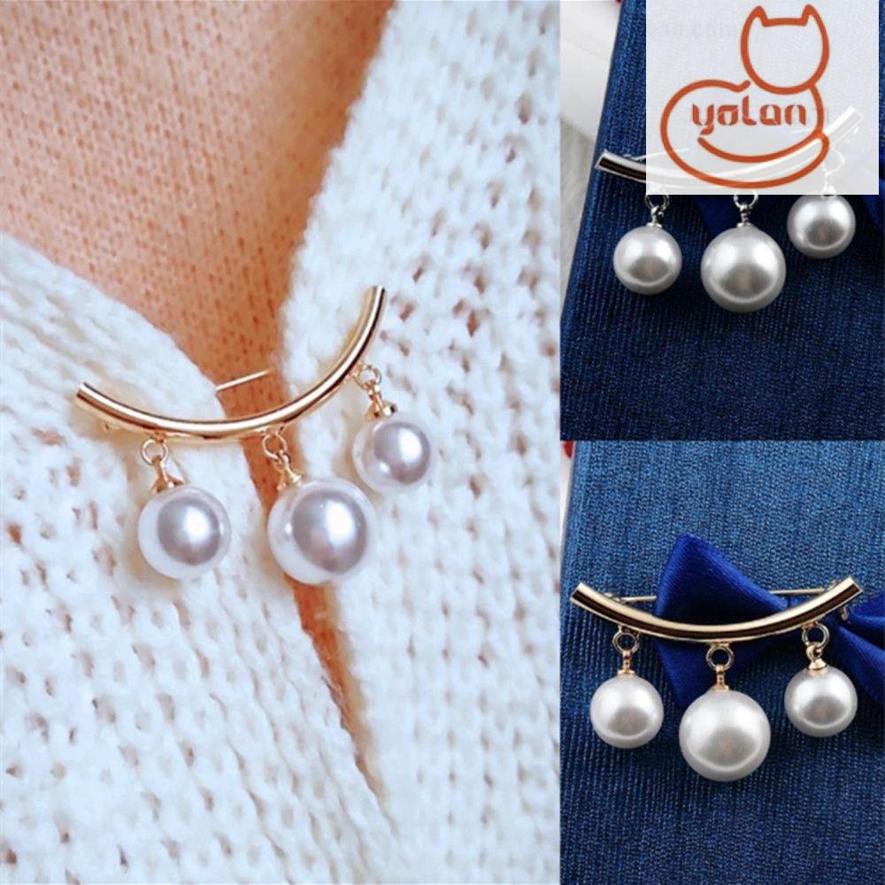 Ghim ngọc trai trang sức phụ kiện áo len thời trang đơn giản kiểu Hàn Quốc cho nữ giới