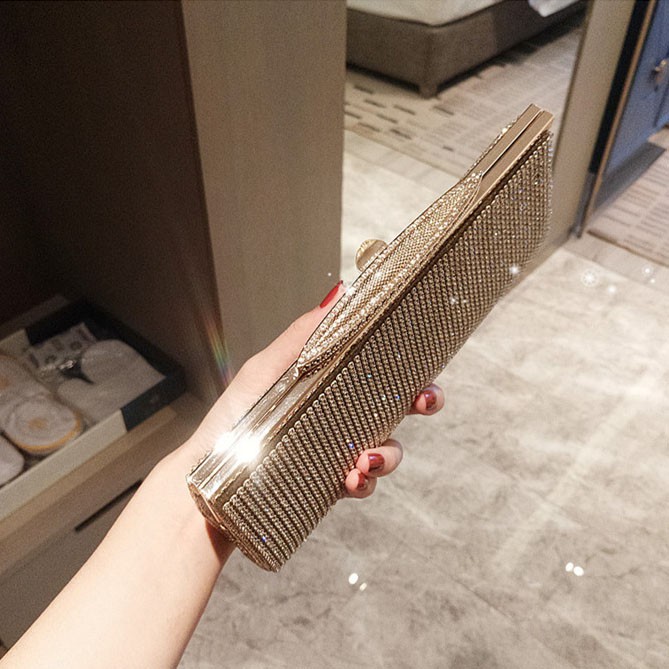 Cluch Đính Đá Dài 633 Gold