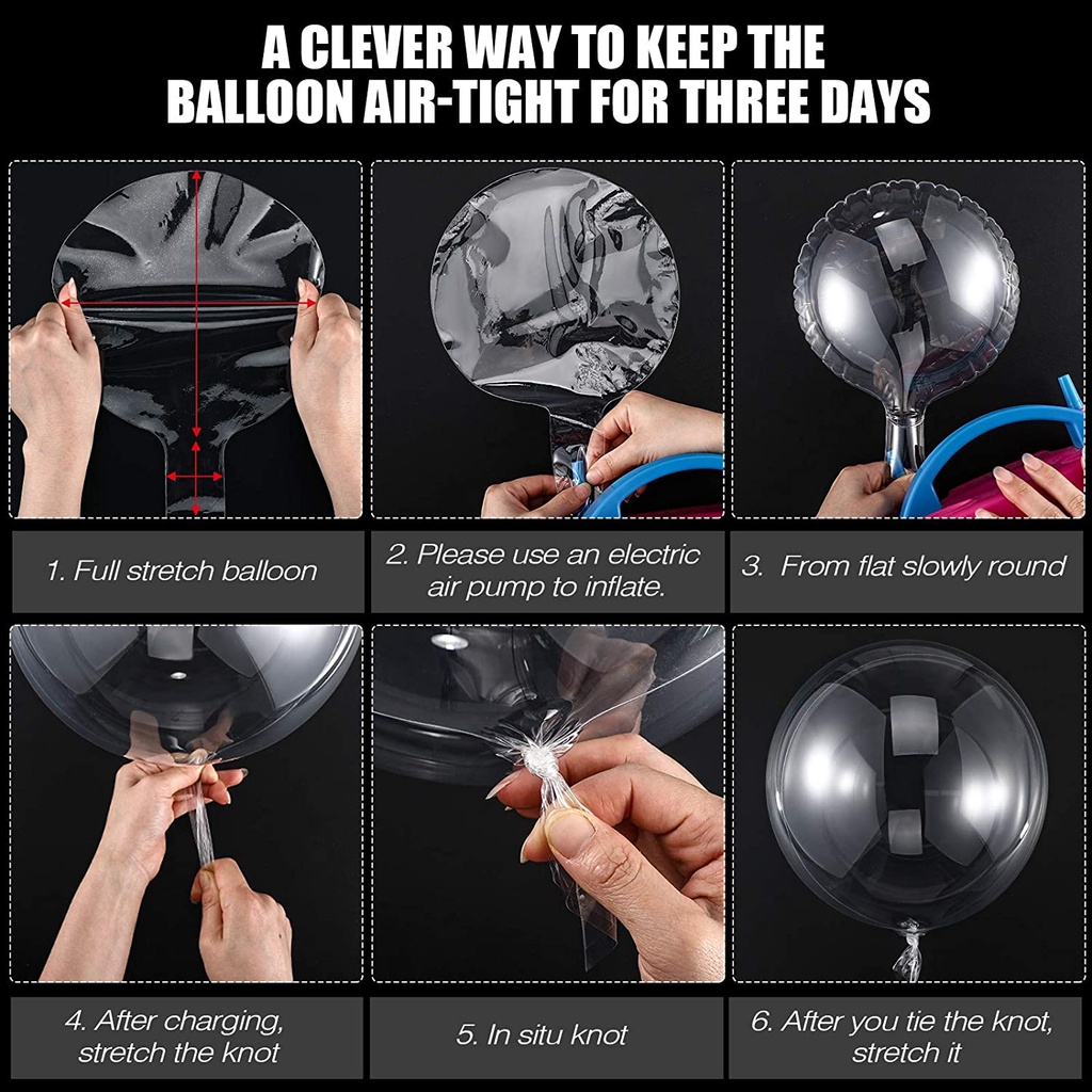 BOBO Bong Bóng Trong Suốt 50.8 cm Có Thể Tái Sử Dụng