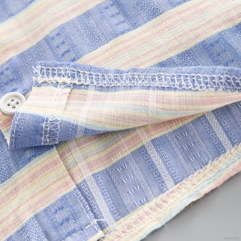 Bộ áo sơ mi họa tiết sọc và quần ngắn thời trang mùa hè cho bé