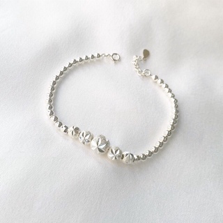 Lắc tay bạc ta bi cát phay lấp lánh xinh xắn - HaLi Jewelry