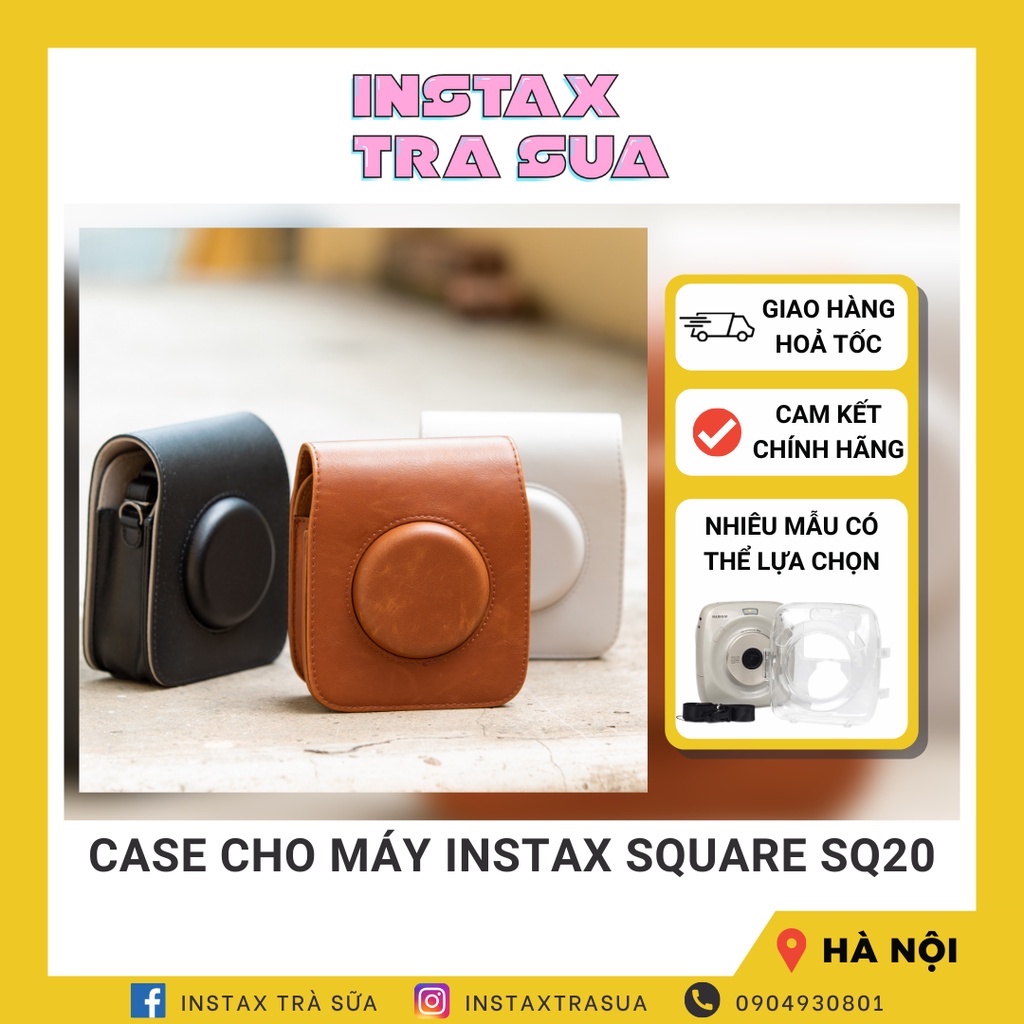 BAO DA, BAO TRONG MÁY CHỤP ẢNH LẤY LIỀN INSTAX SQUARE SQ20 - Case da, case clear