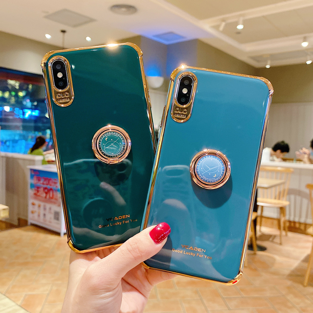 Ốp điện thoại có đế đỡ dạng nhẫn móc ngón tay cho iPhone 7 8 Plus Xs Max Xr 11 Pro Max Se2020