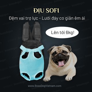 Địu ngực cho chó đi chơi xe máy, đi dạo.. Đệm vai êm ái BossDog