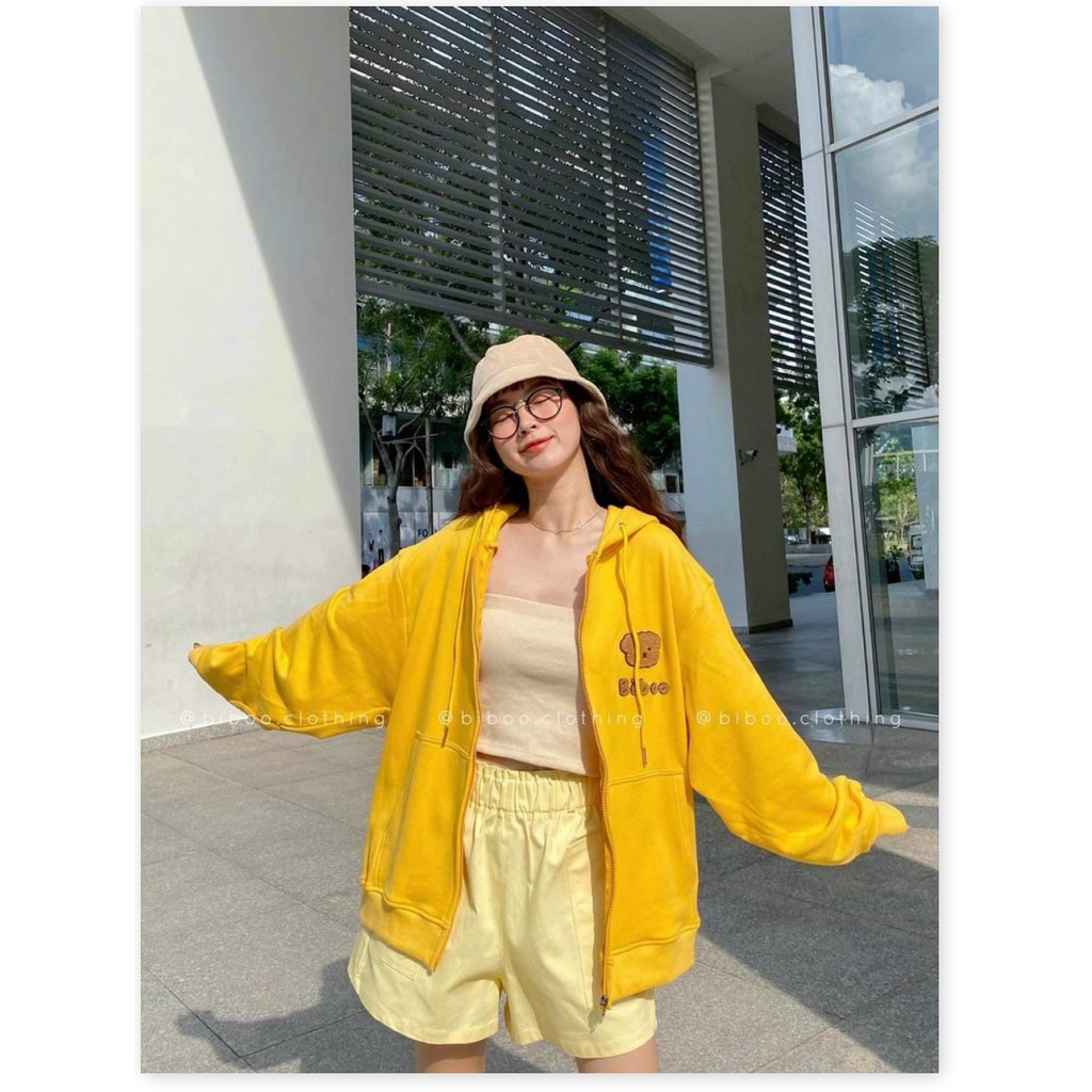 ÁO KHOÁC NỈ DÂY KHOÁ KÉO, ÁO KHOÁC NHẸ CHẤT THUN NỈ MỀM MỊN PHỐI LOGO THÊU ĐẦU GẤU THỜI TRANG HOT | BigBuy360 - bigbuy360.vn