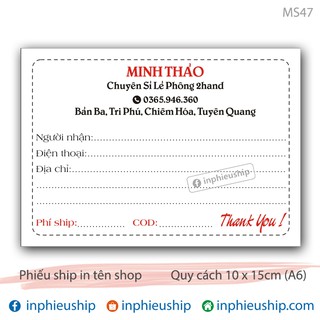 Phiếu gửi hàng My Store 400 tờ