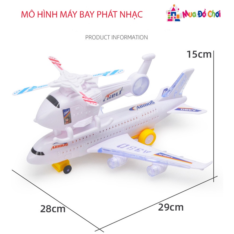 Đồ chơi máy bay phát nhạc 2in1 dành cho các bé