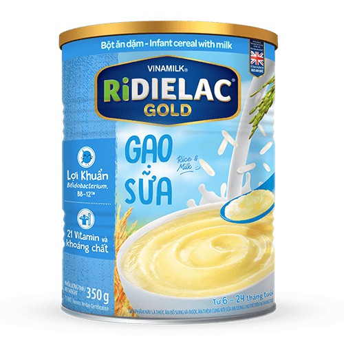 Bột ăn dặm RIDIELAC GOLD lon 350g đủ vị