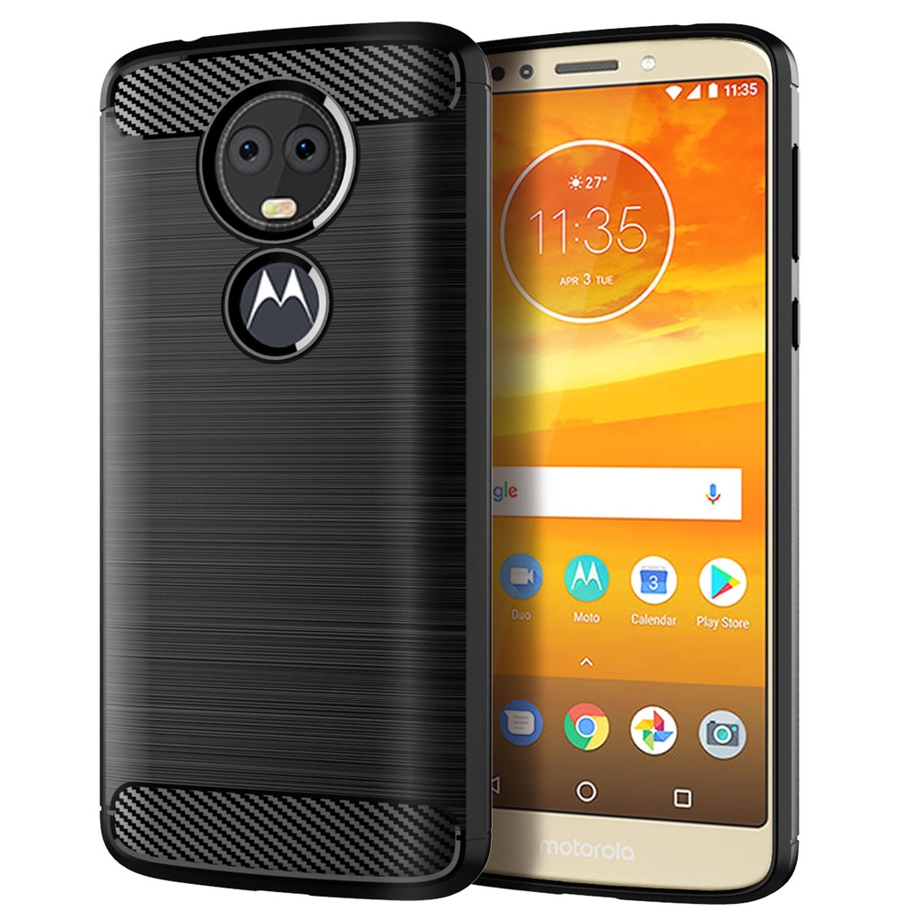 Sọc chải sợi Carbon Motorola Moto E5 Plus play E5 + E5play Vỏ điện thoại tpu silicon mềm Vỏ bảo vệ c