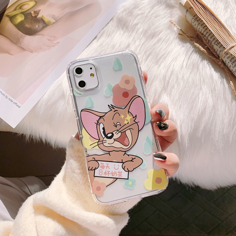 Ốp điện thoại TPU trong suốt họa tiết hoạt hình mèo/chuột cho Apple iPhone 11 PRO XSMAX XR 8PLUS 7 X | BigBuy360 - bigbuy360.vn