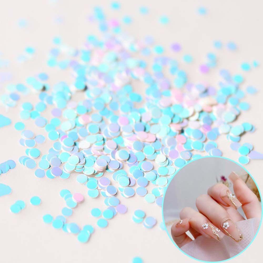 Miếng Dán Trang Trí Móng Tay Hình Tròn Siêu Mỏng Lấp Lánh DIY