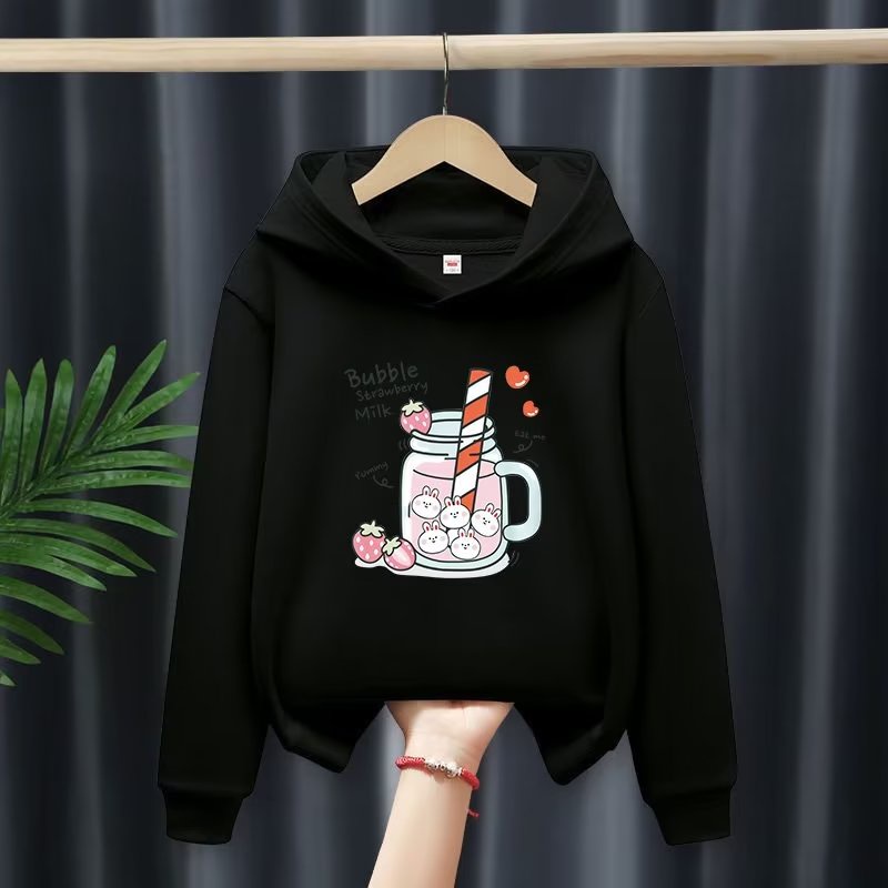 Áo hoodie tay dài dáng rộng in hình thỏ hoạt hình thoải mái thời trang - ảnh sản phẩm 6