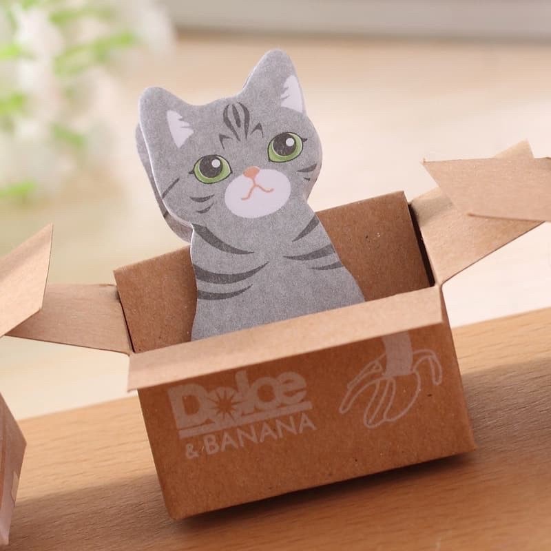 Giấy note “mèo trong hộp” đánh dấu trang nhỏ gọn tiện dụng
