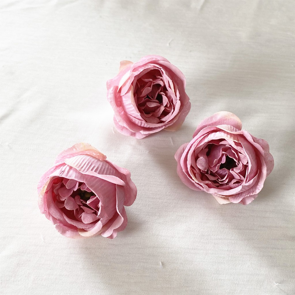Hoa hồng mẫu đơn nhân tạo bằng lụa đẹp mắt dùng để trang trí thủ công