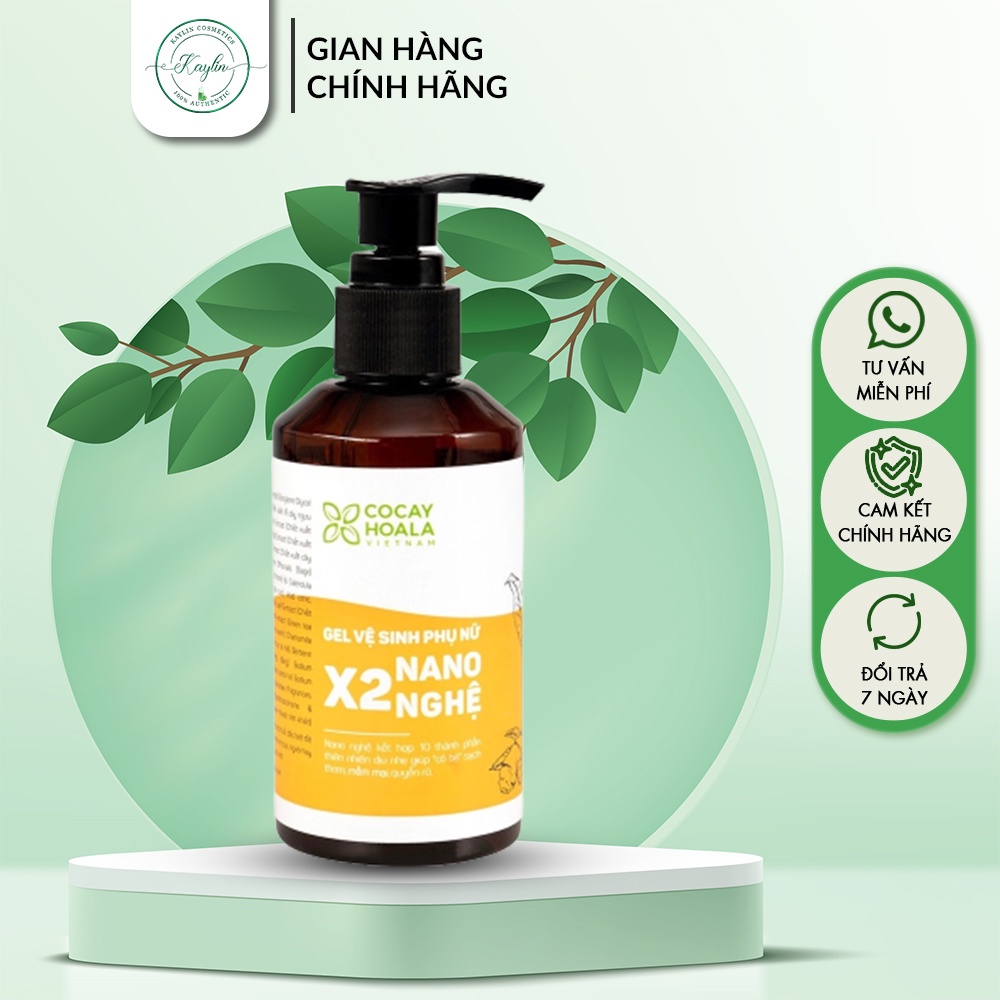 Dung Dịch Vệ Sinh Phụ Nữ Giảm Ngứa Gel X2 Nano Nghệ Cỏ Cây Hoa Lá 150 ml - PQ05